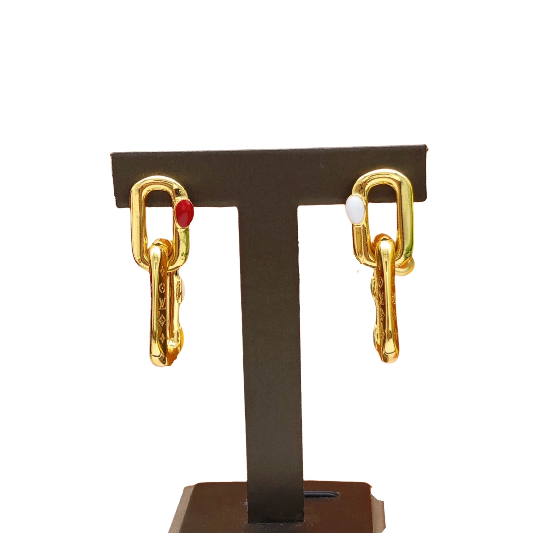 LVE051 Vuitton VL Edge Painted Dots Earrings - ccjewelryacc