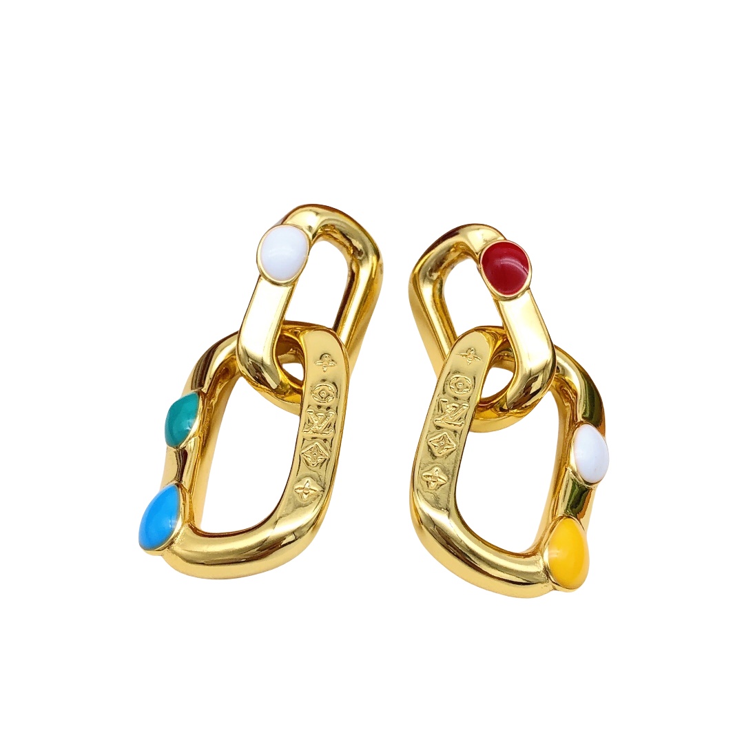 LVE051 Vuitton VL Edge Painted Dots Earrings - ccjewelryacc