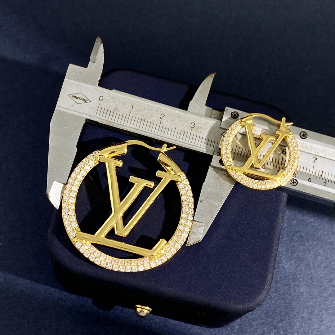 LVE007 Round hoop earrings in metal and crystal small/large - ccjewelryacc