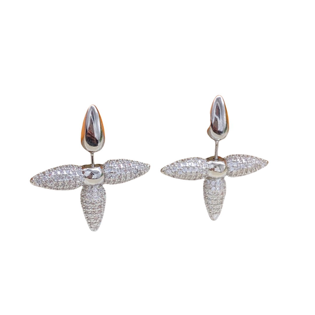 LVE006 VL cross Crystal earring - ccjewelryacc