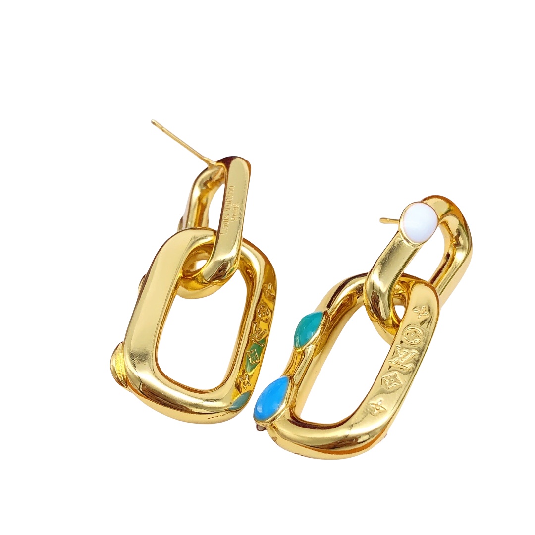 LVE051 Vuitton VL Edge Painted Dots Earrings - ccjewelryacc