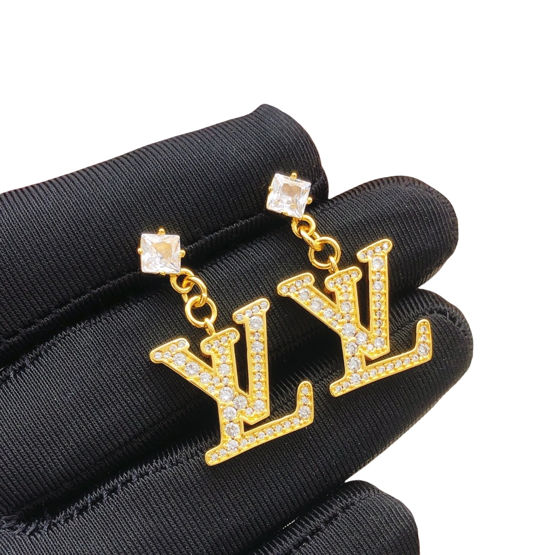 LVE015 VL Drop earring in metal and crystal - ccjewelryacc