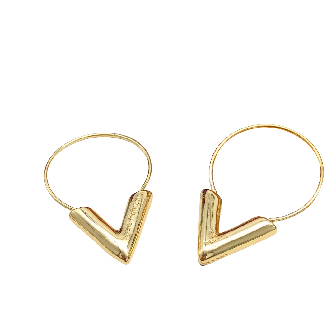 LVE002 V logo hoop earrings - ccjewelryacc