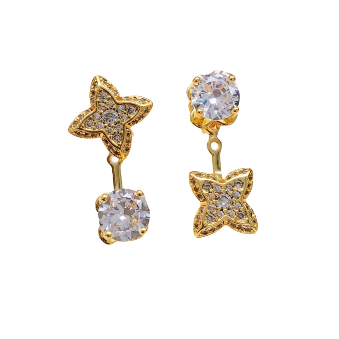 LVE005  VL Clove stud earring with diamond - ccjewelryacc