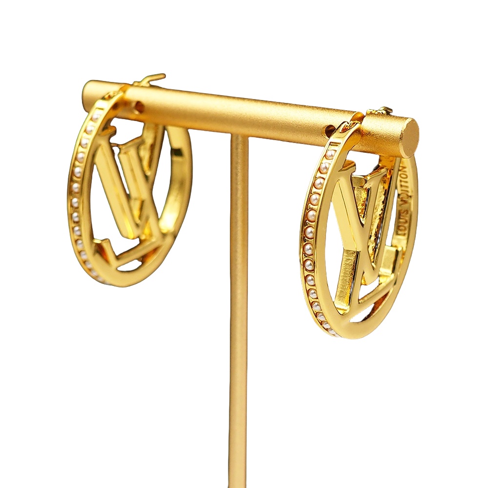 LVE061M 3.5mm Metal pearls hoop VL PM Earrings - ccjewelryacc