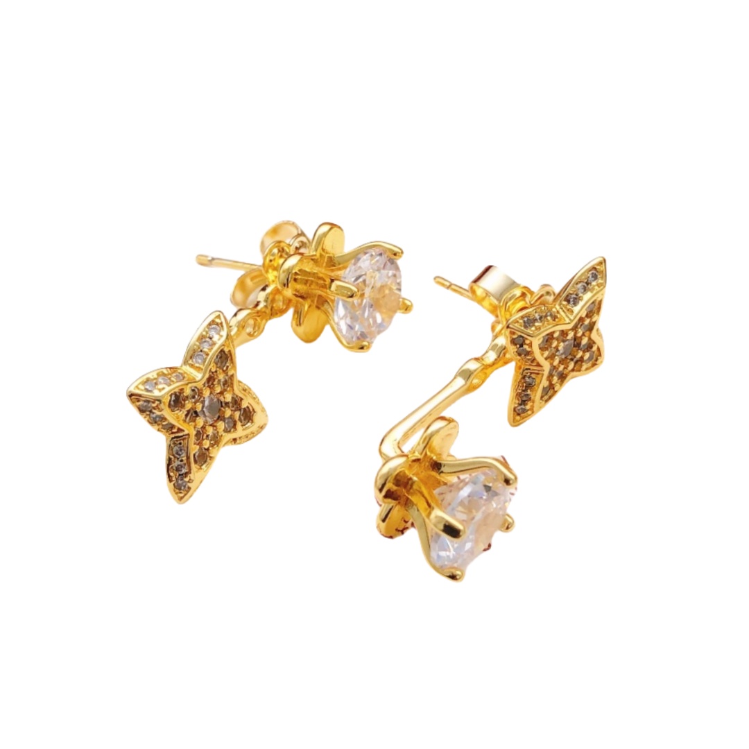 LVE005  VL Clove stud earring with diamond - ccjewelryacc