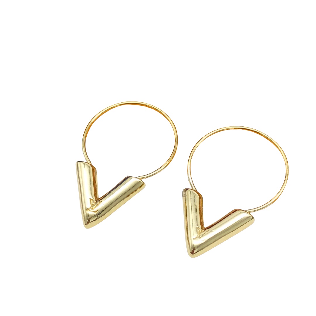 LVE002 V logo hoop earrings - ccjewelryacc