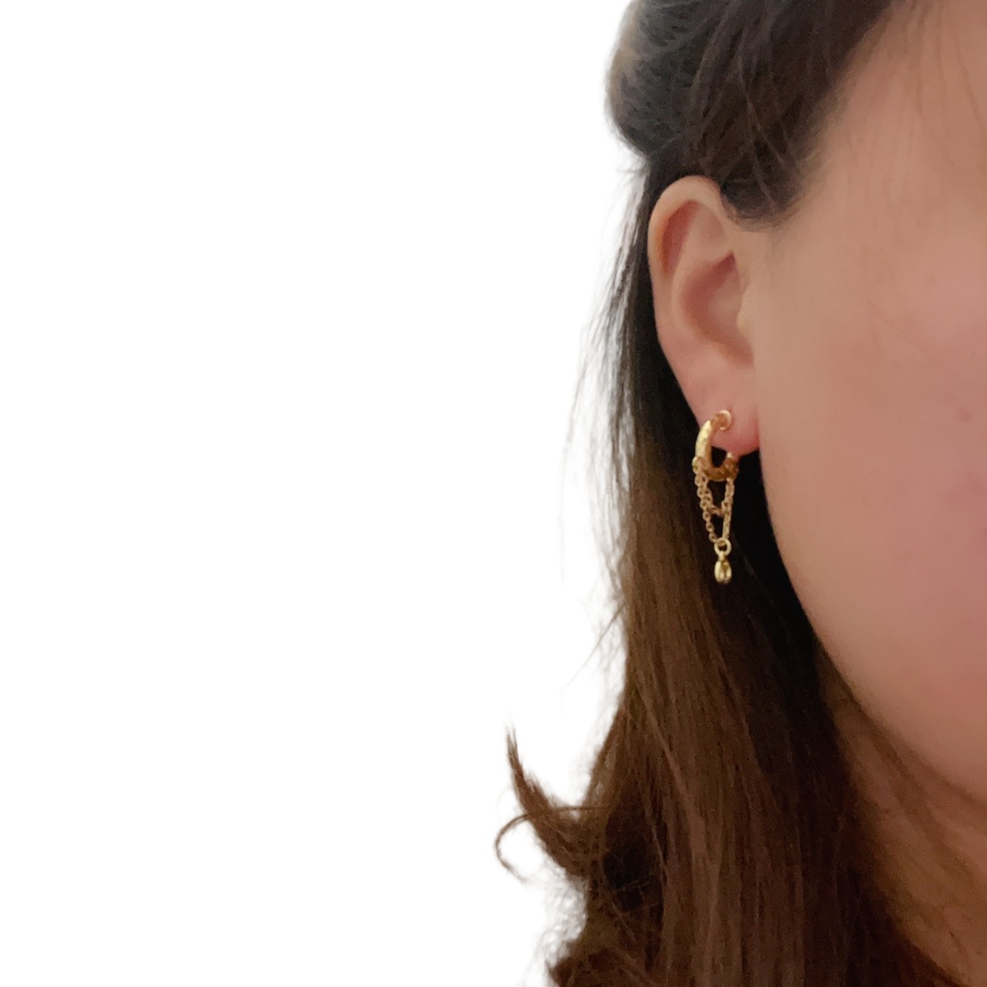 LVE009 Vuitton Nanogram Hoop Earrings Metal Mini - ccjewelryacc