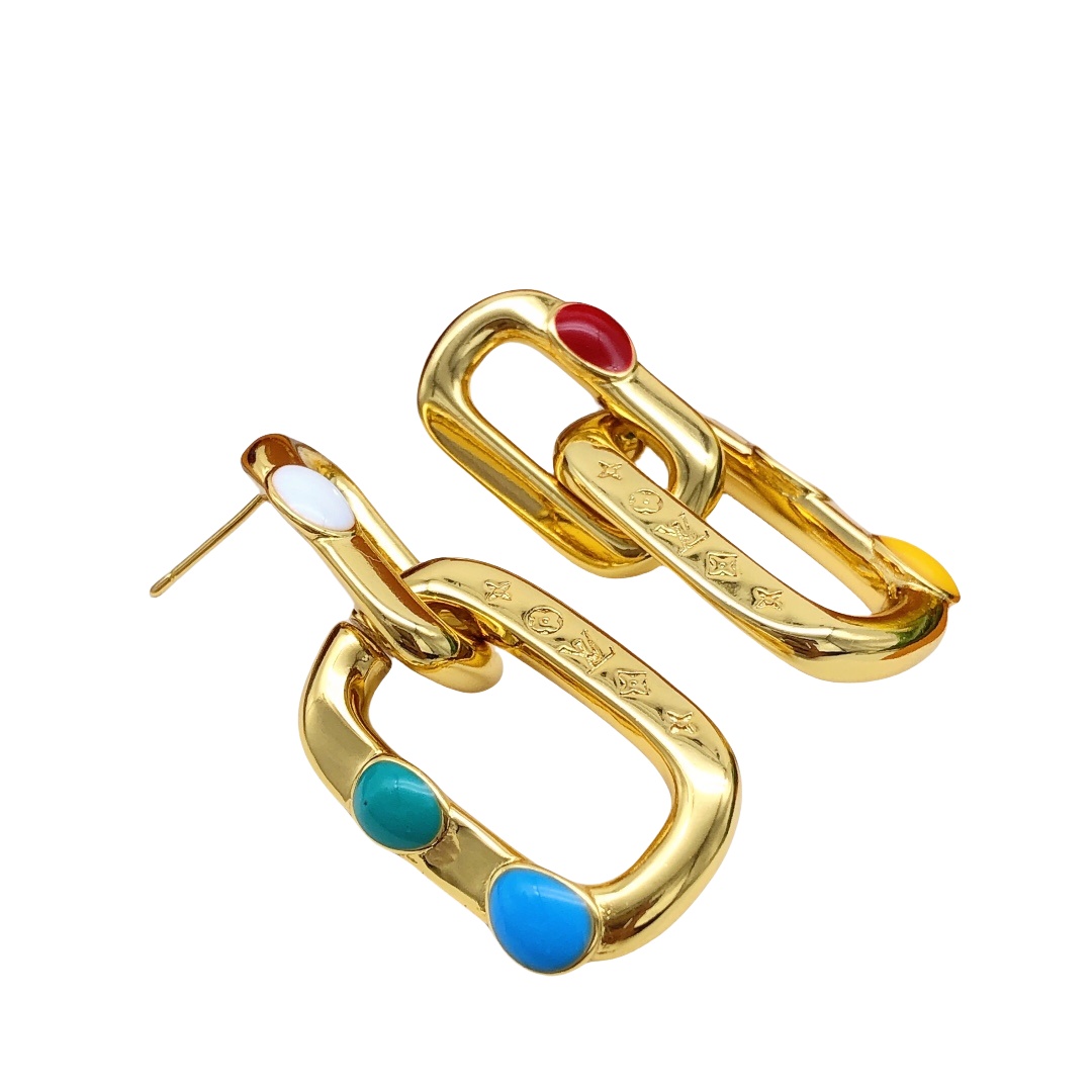LVE051 Vuitton VL Edge Painted Dots Earrings - ccjewelryacc