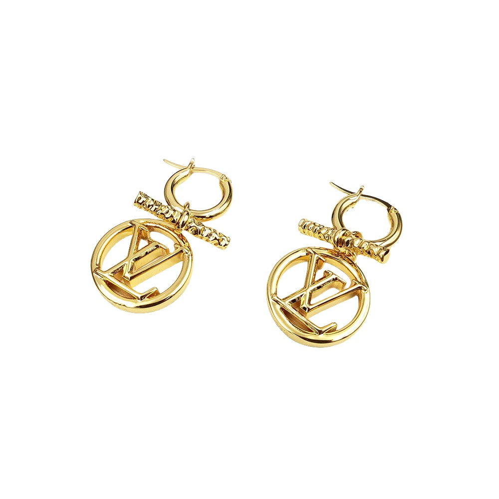 LVE056  Metal Baby Louise VL logo drop earrings - ccjewelryacc
