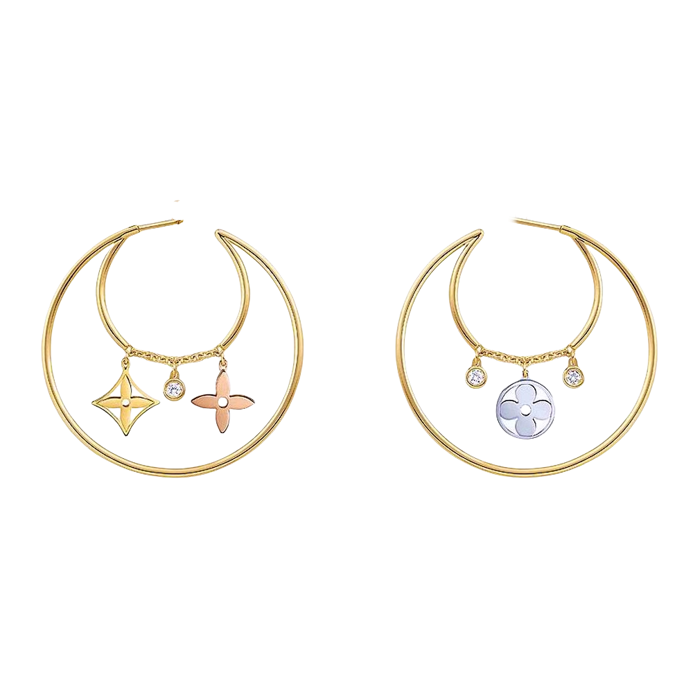 LVE037 gold VL hoop earrings - ccjewelryacc