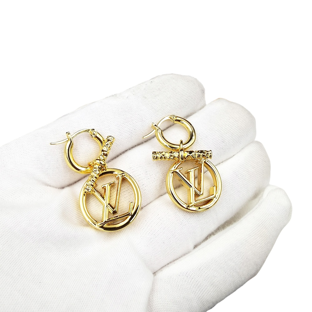 LVE056  Metal Baby Louise VL logo drop earrings - ccjewelryacc