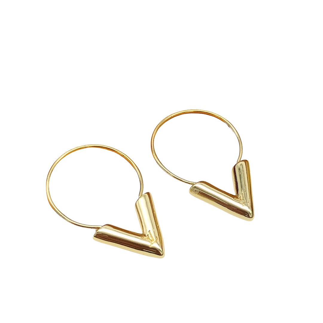 LVE002 V logo hoop earrings - ccjewelryacc
