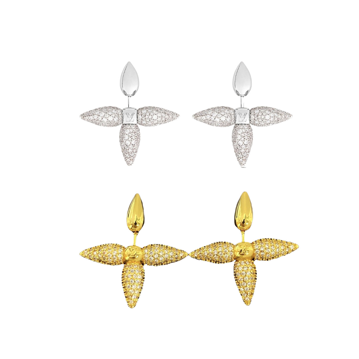 LVE006 VL cross Crystal earring - ccjewelryacc