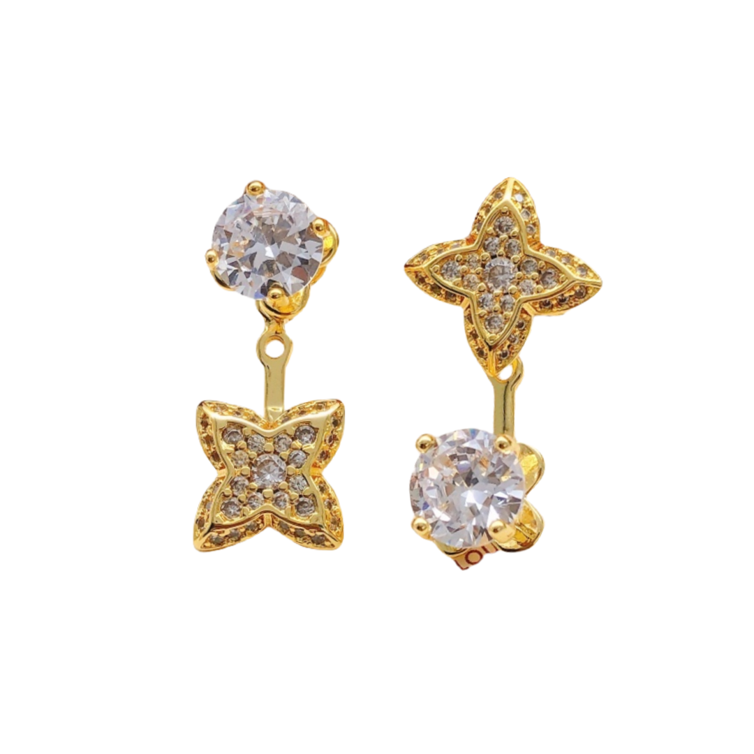 LVE005  VL Clove stud earring with diamond - ccjewelryacc