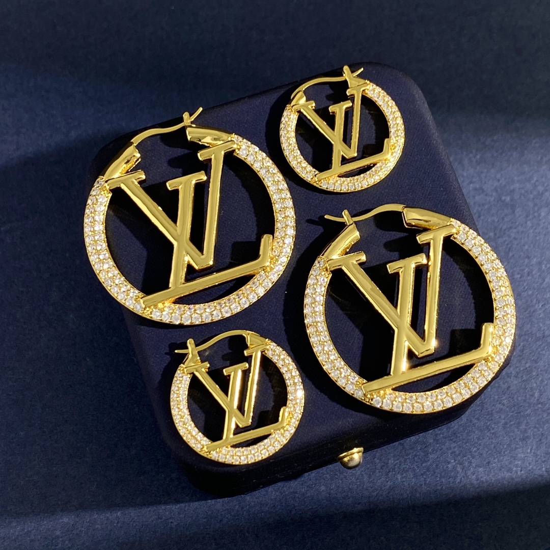 LVE007 Round hoop earrings in metal and crystal small/large - ccfashionjewelry
