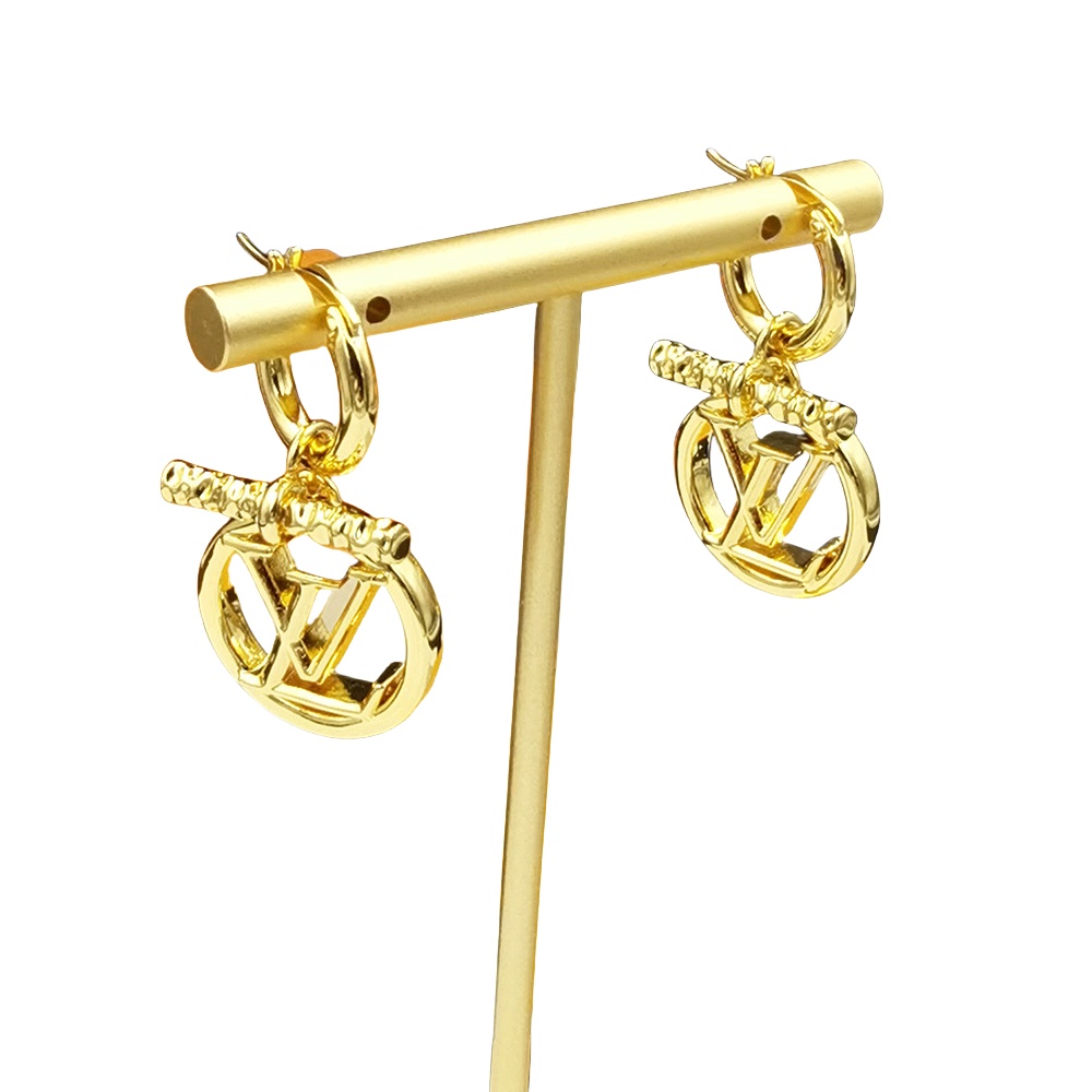 LVE056  Metal Baby Louise VL logo drop earrings - ccjewelryacc