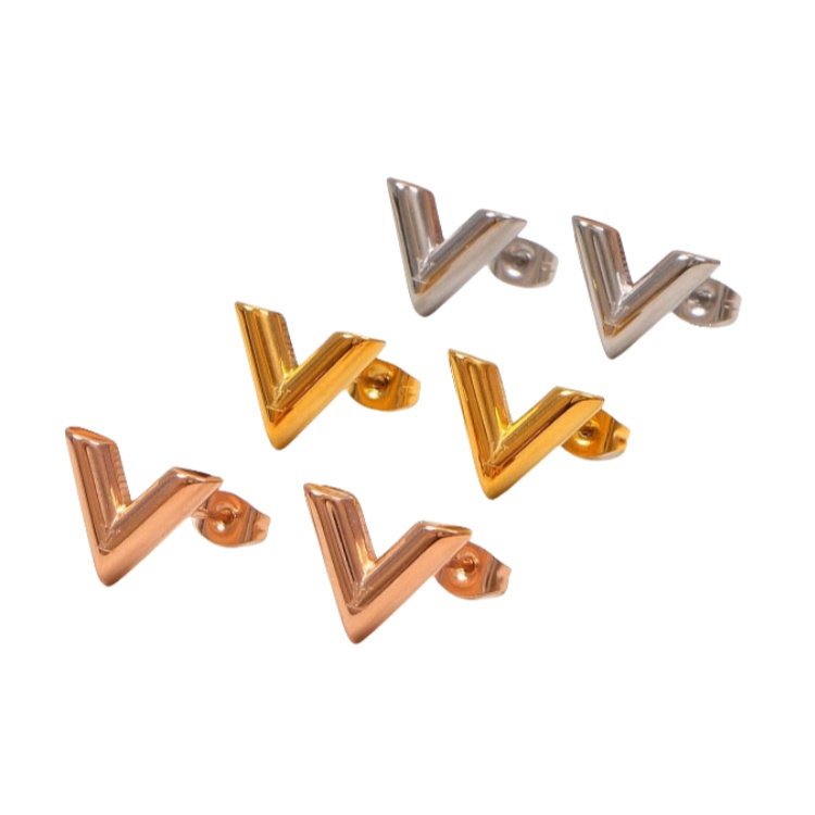 LVE042 Essential VV Stud Earrings - ccjewelryacc