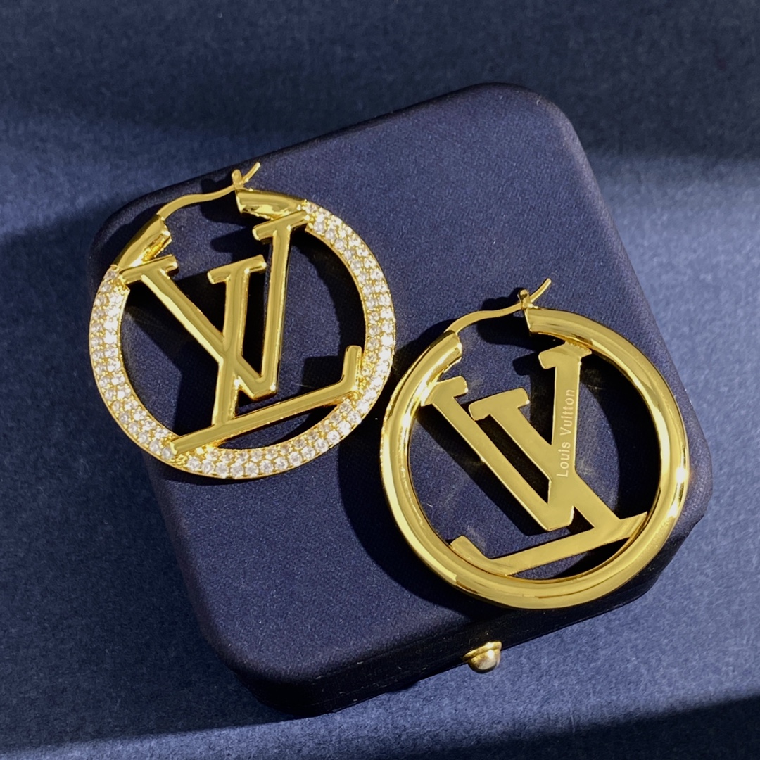 LVE007 Round hoop earrings in metal and crystal small/large - ccjewelryacc