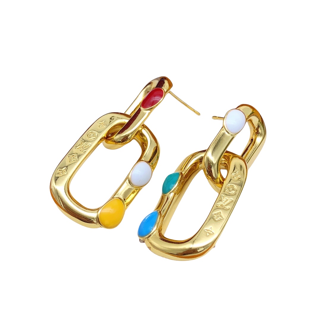 LVE051 Vuitton VL Edge Painted Dots Earrings - ccjewelryacc