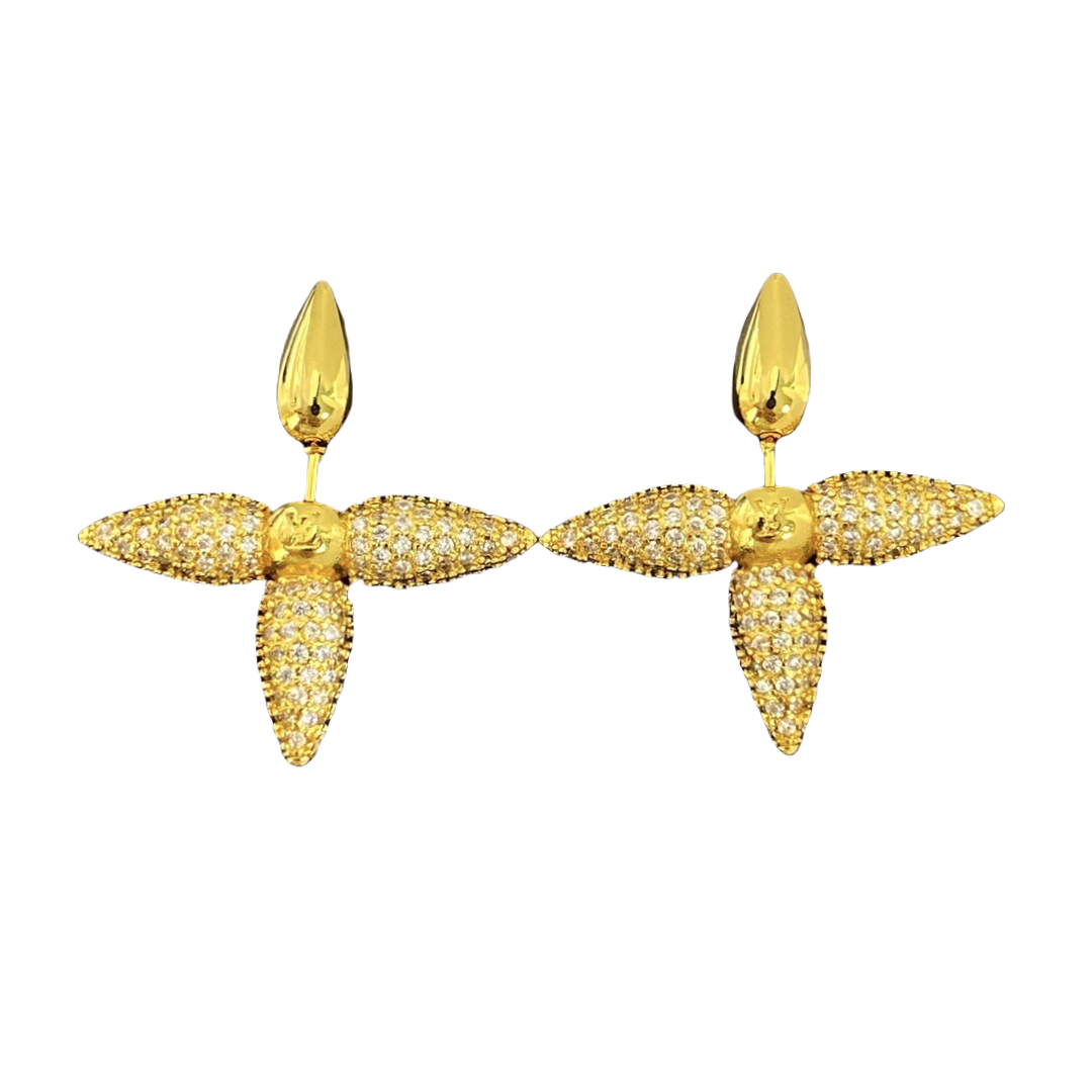 LVE006 VL cross Crystal earring - ccjewelryacc