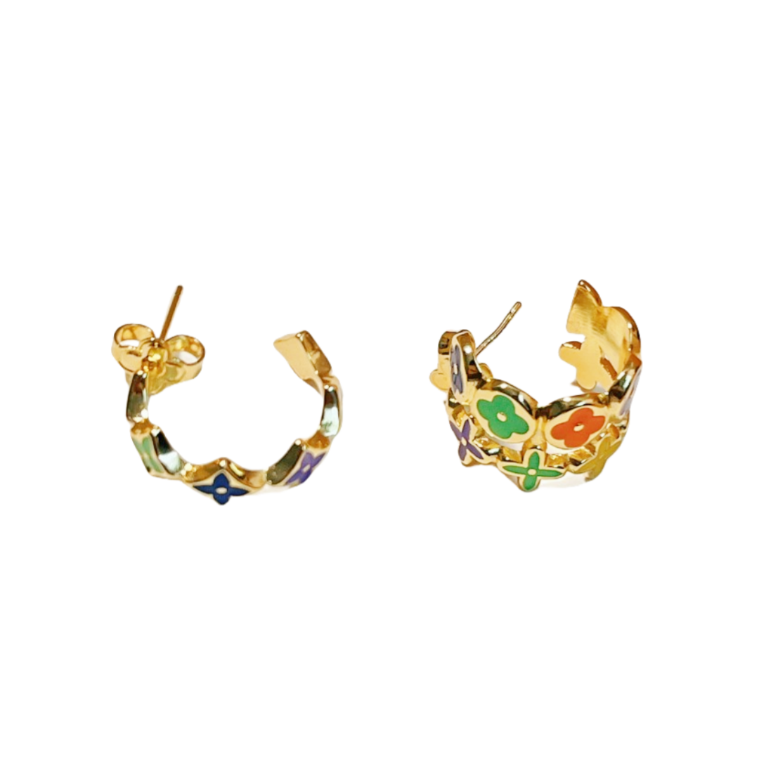 LVE038 M01039 MNG Party Earring in metal and enamel - ccfashionjewelry