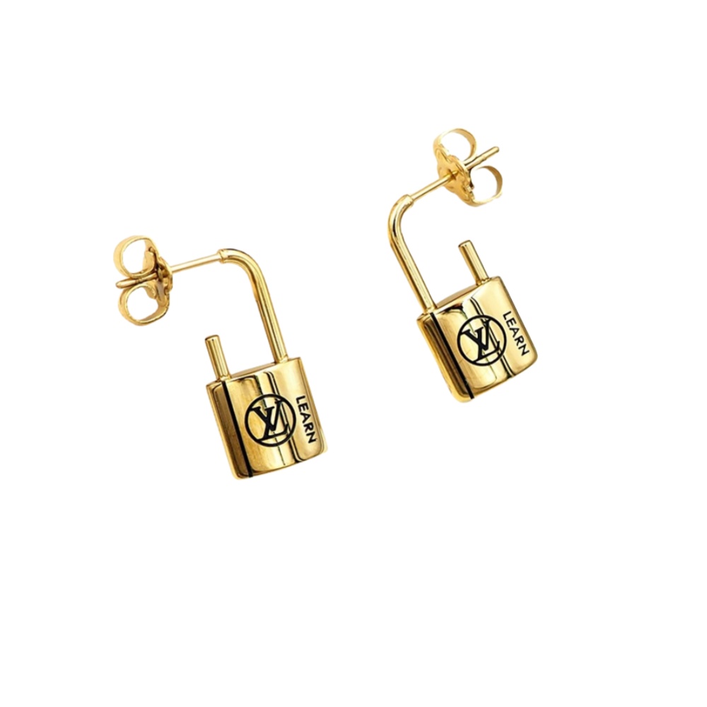 LVE087 Metal L&V Lockit earring - ccjewelryacc