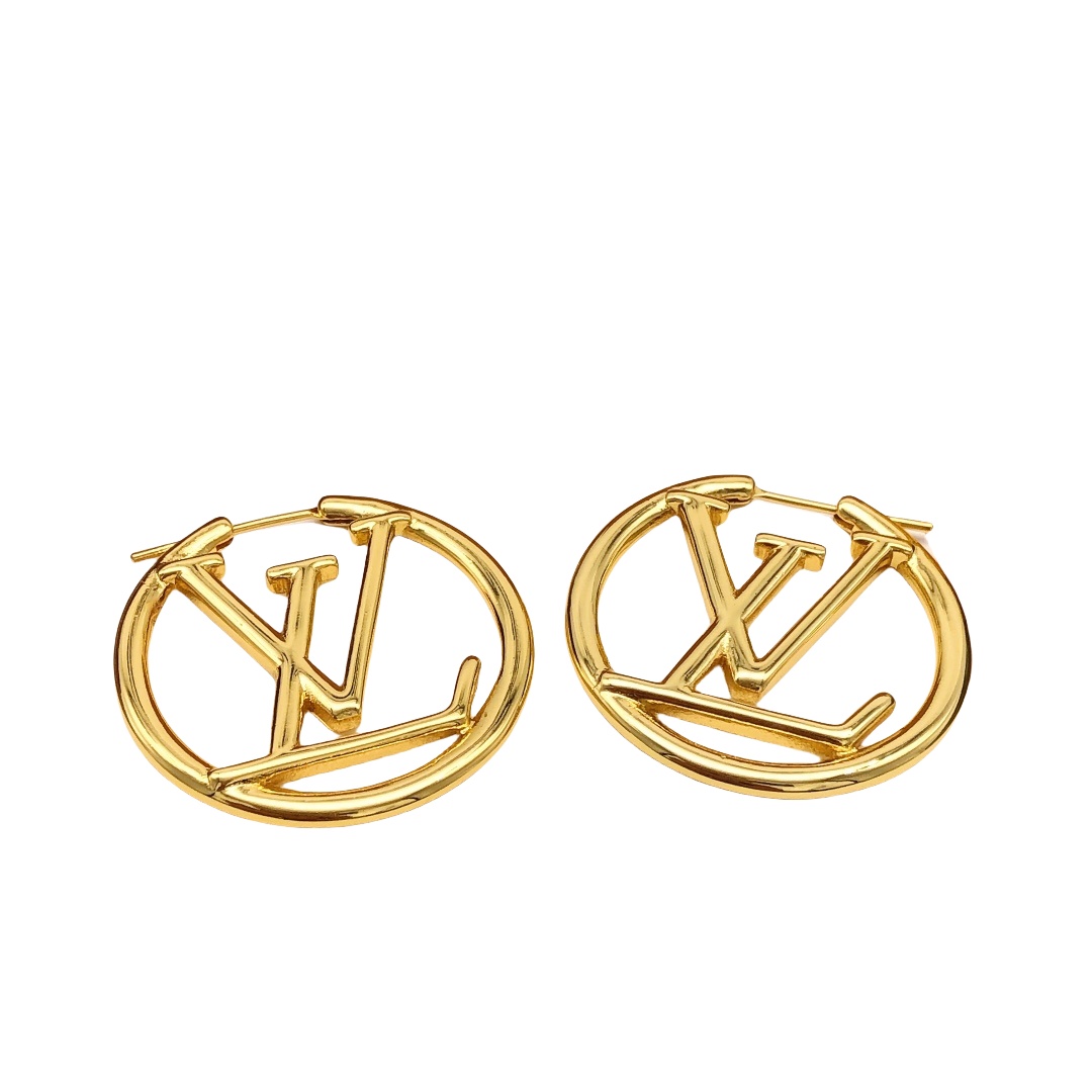 LVE060 Metal Louise Hoop PM Earrings S,M,L - ccjewelryacc
