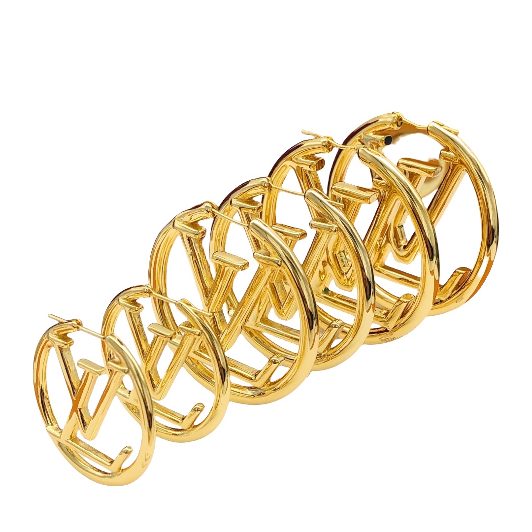LVE060 Metal Louise Hoop PM Earrings S,M,L - ccjewelryacc