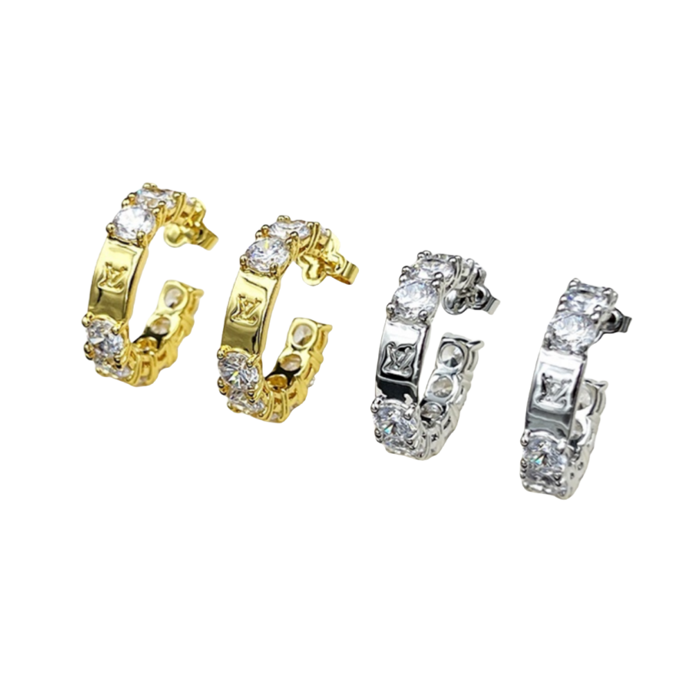 LVE097 L&V Diamond hook earring - ccjewelryacc