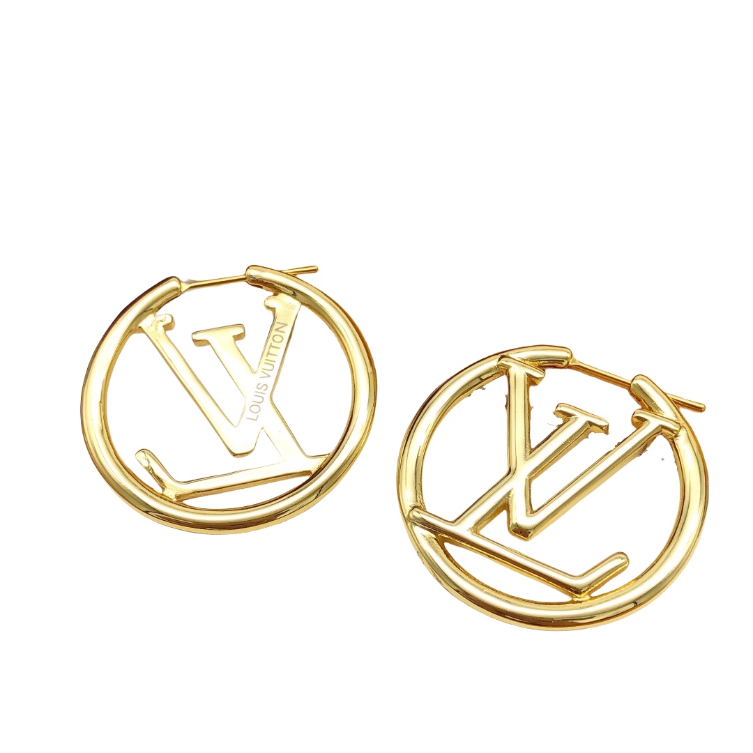 LVE060 Metal Louise Hoop PM Earrings S,M,L - ccjewelryacc