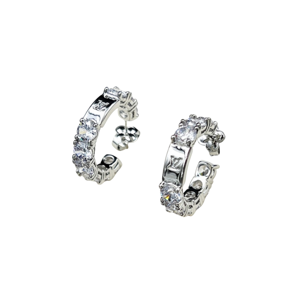 LVE097 L&V Diamond hook earring - ccjewelryacc