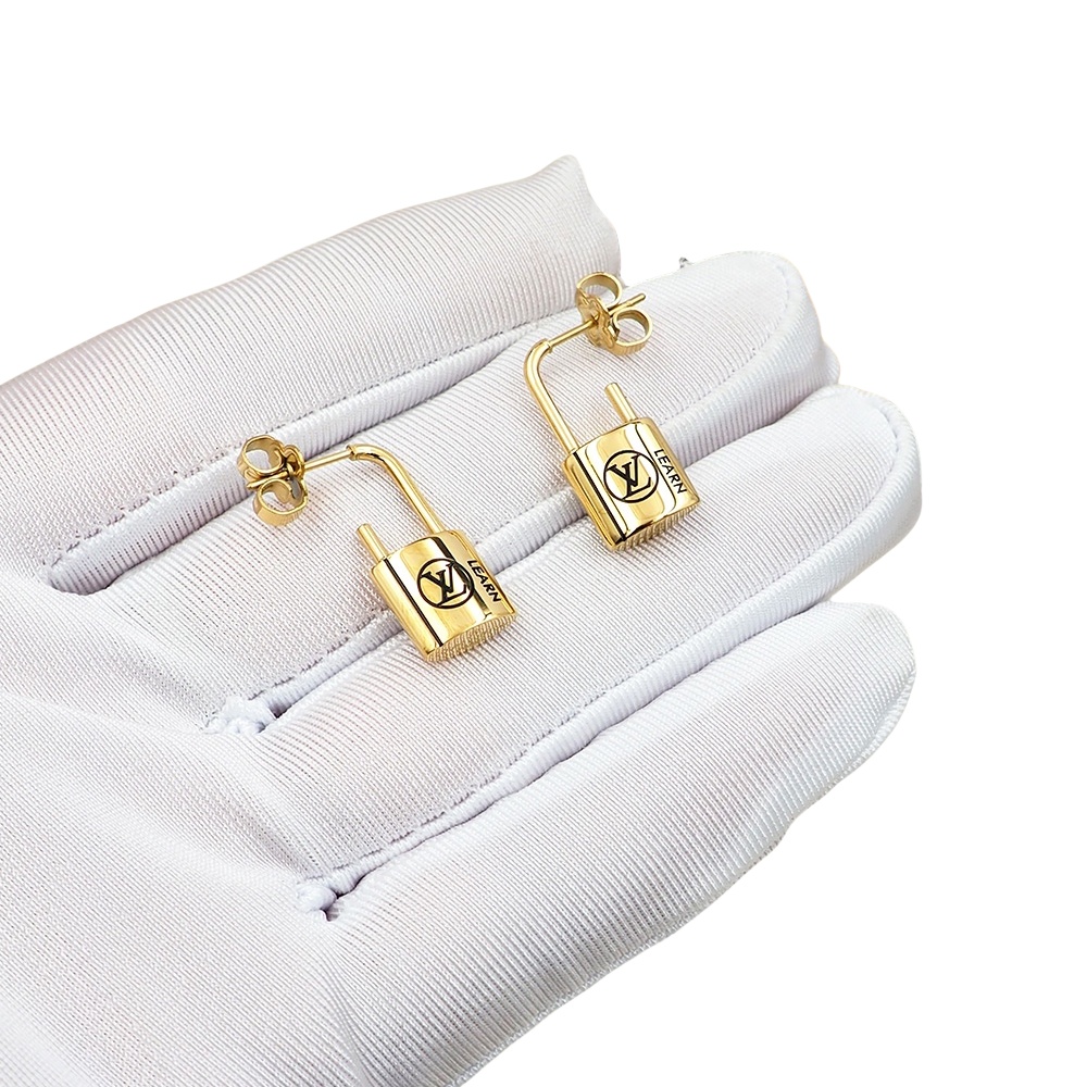 LVE087 Metal L&V Lockit earring - ccjewelryacc