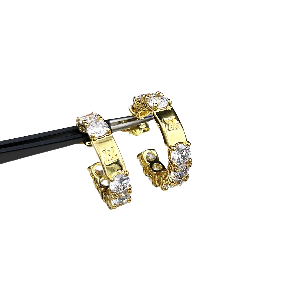 LVE097 L&V Diamond hook earring - ccjewelryacc