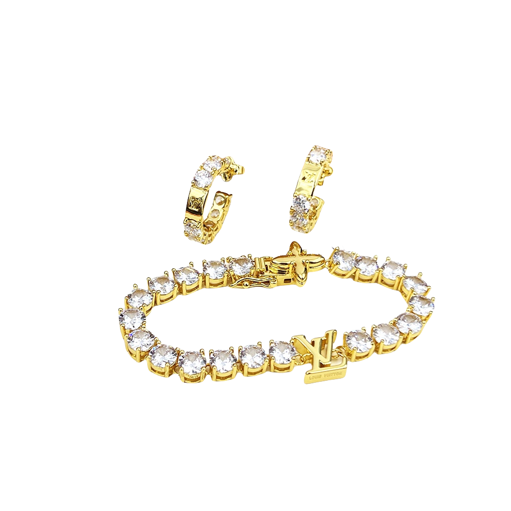 LVE097 L&V Diamond hook earring - ccjewelryacc