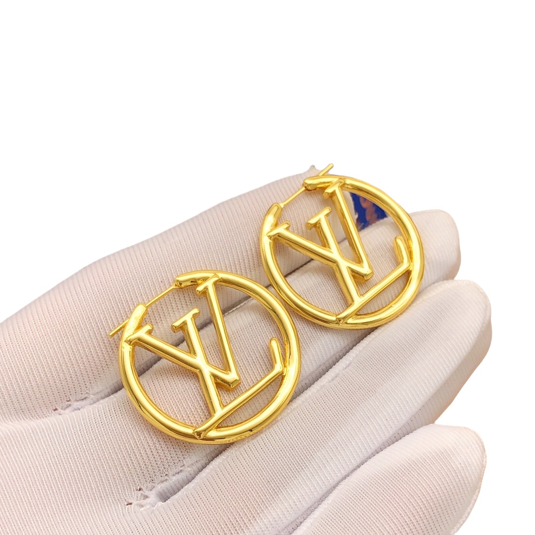 LVE060 Metal Louise Hoop PM Earrings S,M,L - ccjewelryacc