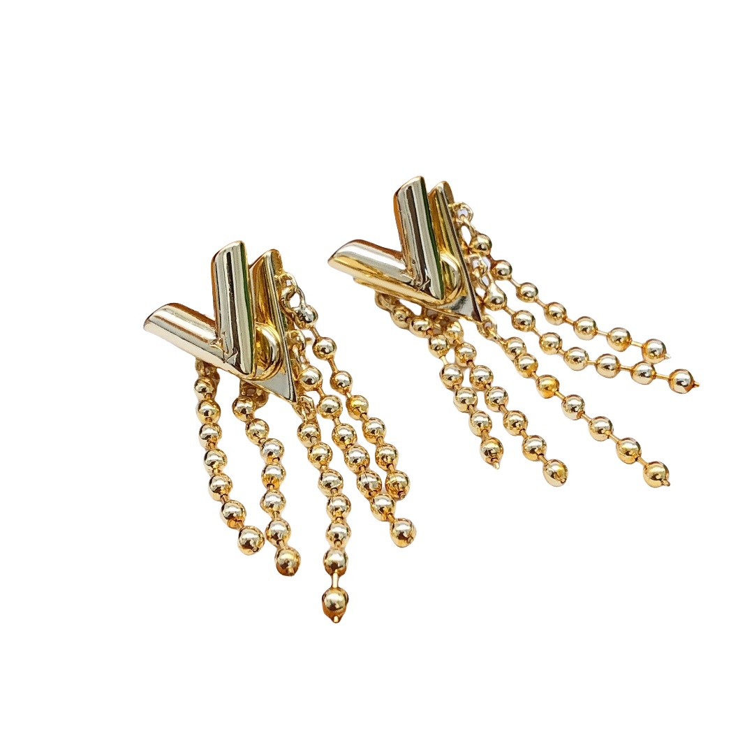 LVE093 M00634 Essential V Skin Earrings in gold finish - ccjewelryacc
