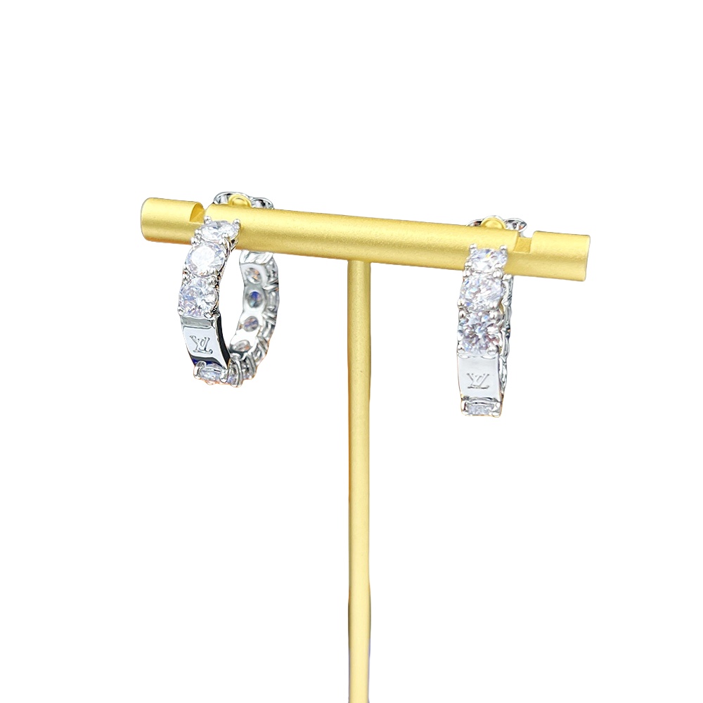LVE097 L&V Diamond hook earring - ccjewelryacc