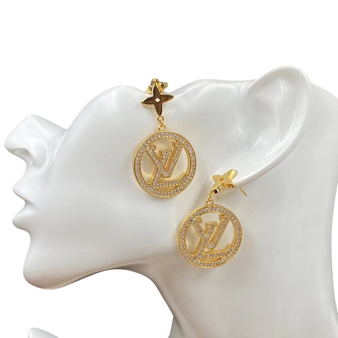 LVE027 Full crystal VL Drop earring - ccjewelryacc
