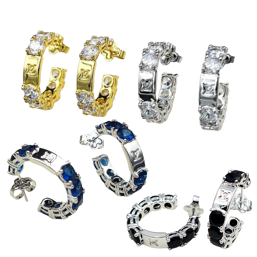 LVE097 L&V Diamond hook earring - ccjewelryacc