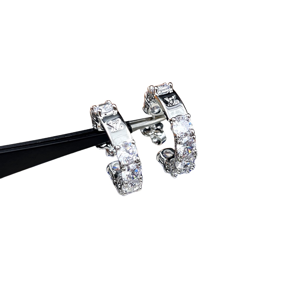 LVE097 L&V Diamond hook earring - ccjewelryacc