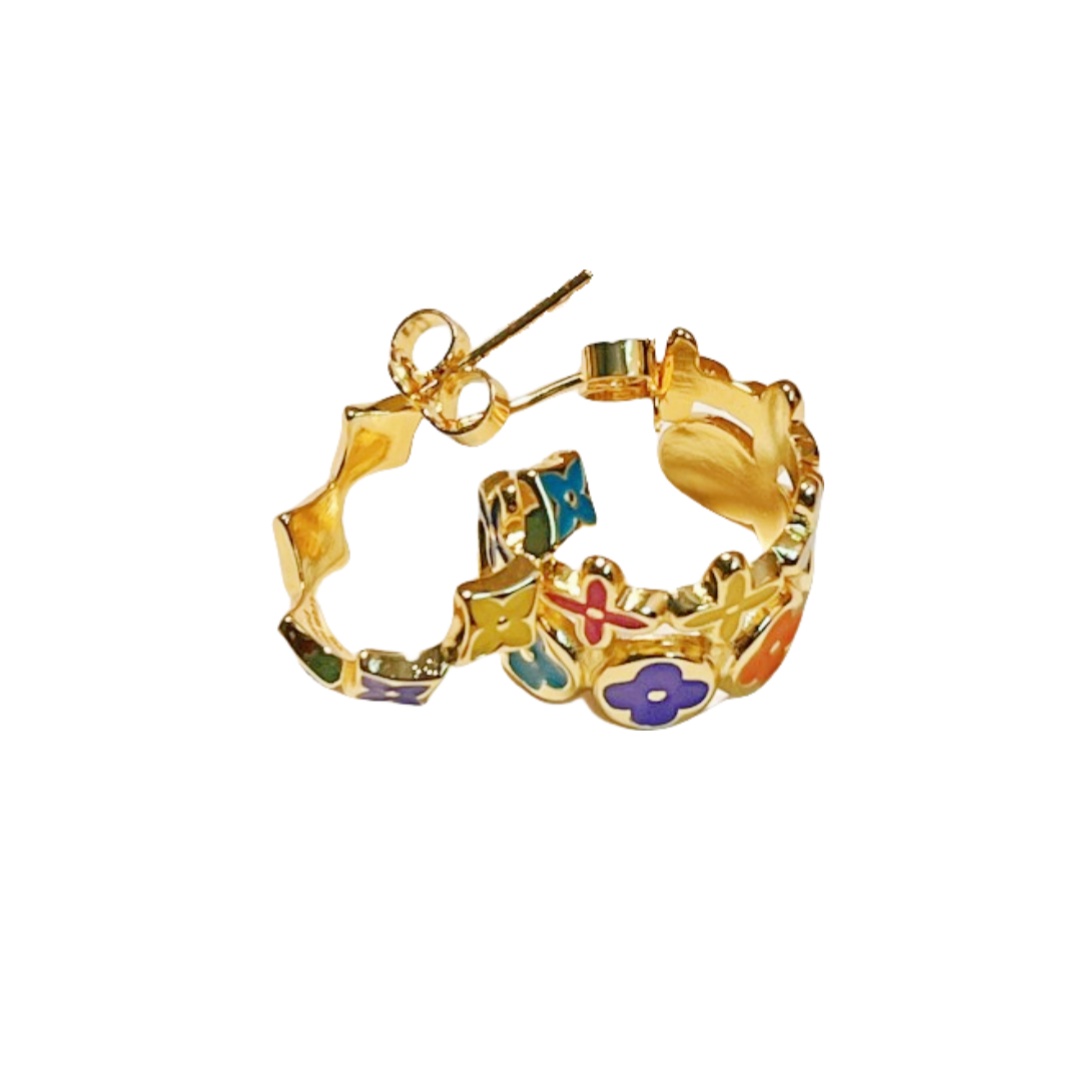 LVE038 M01039 MNG Party Earring in metal and enamel - ccjewelryacc