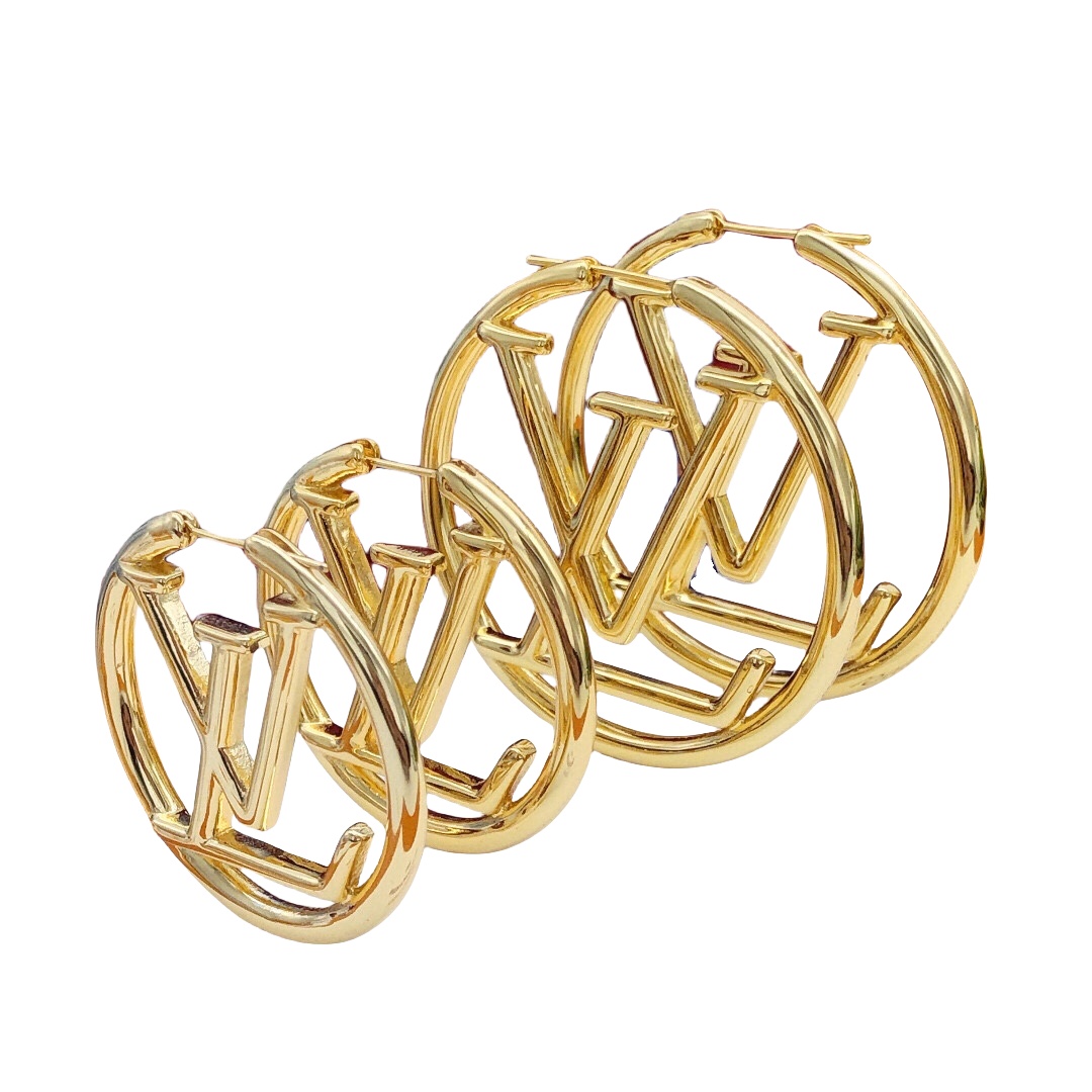 LVE060 Metal Louise Hoop PM Earrings S,M,L - ccjewelryacc