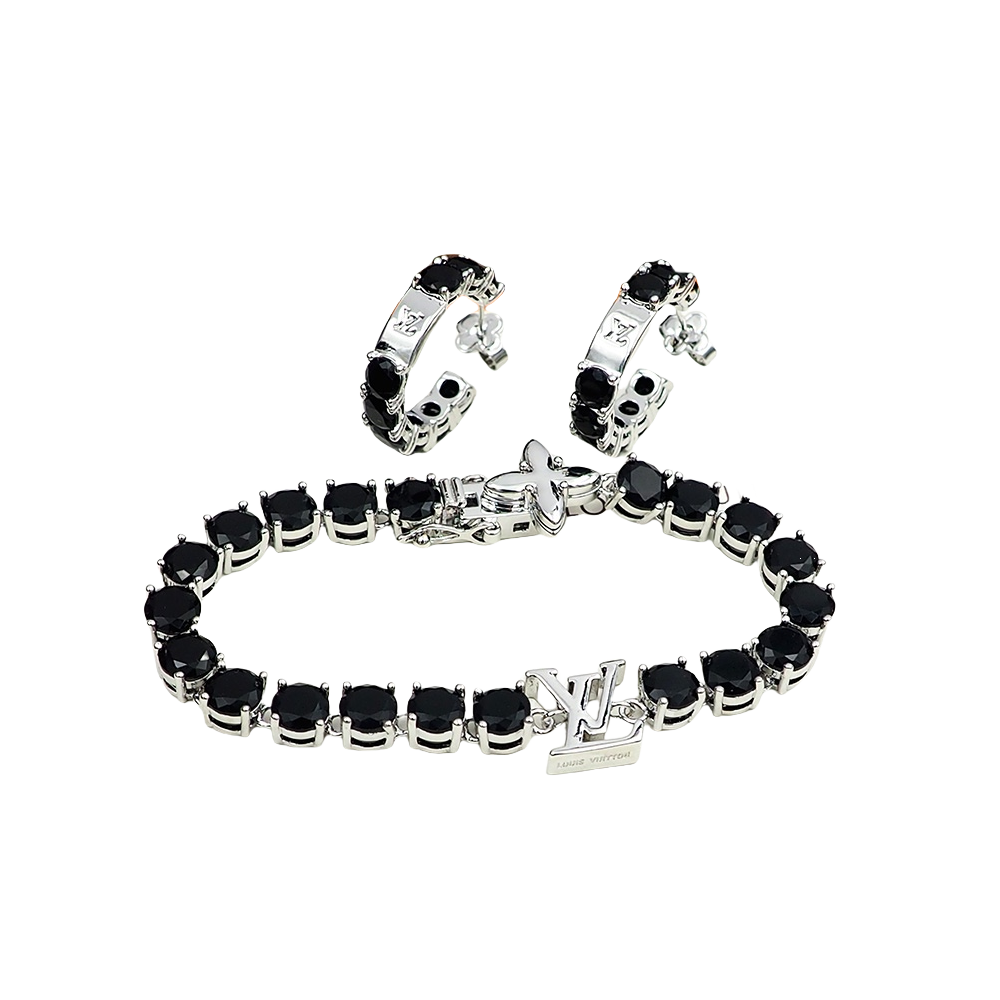 LVE097 L&V Diamond hook earring - ccjewelryacc