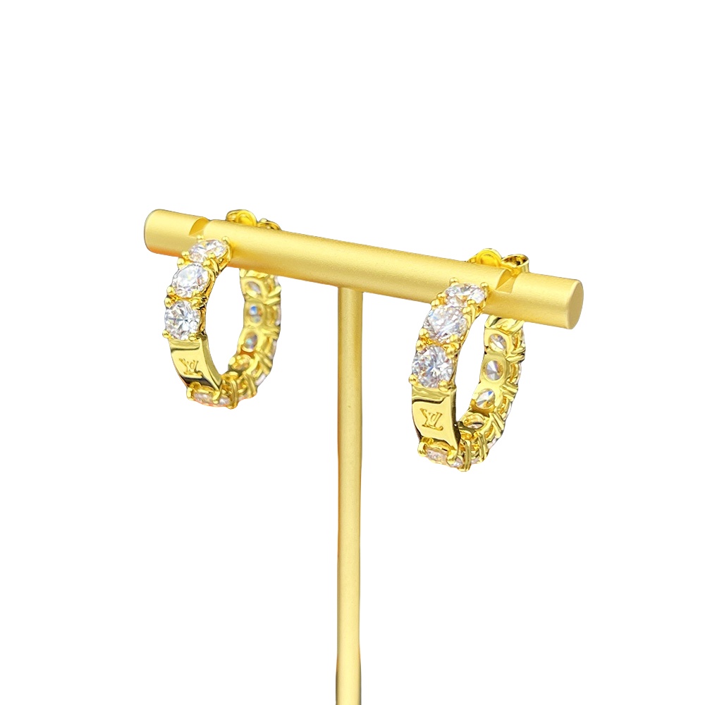 LVE097 L&V Diamond hook earring - ccjewelryacc