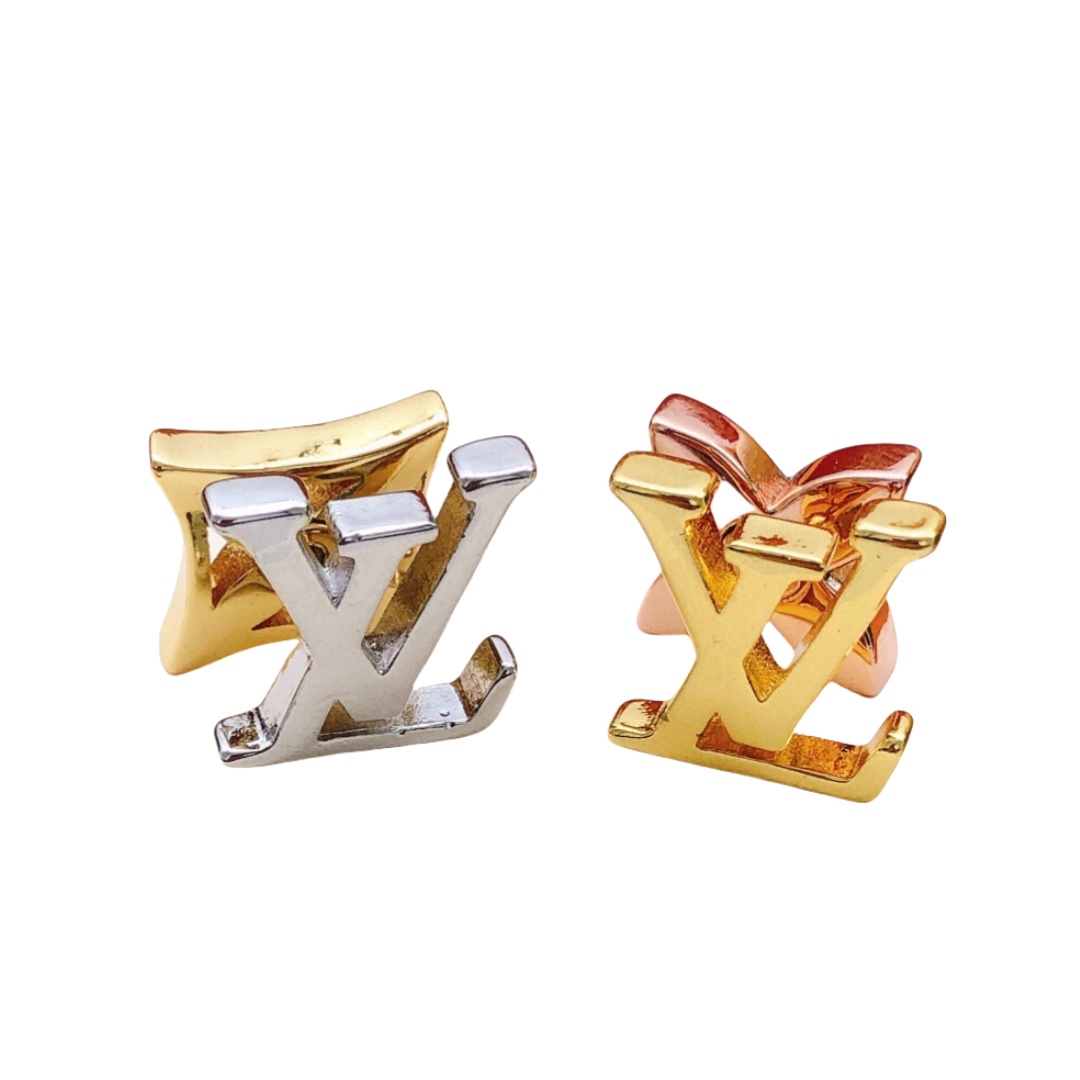 LVE108 L&V Double side flower stud earring - ccjewelryacc