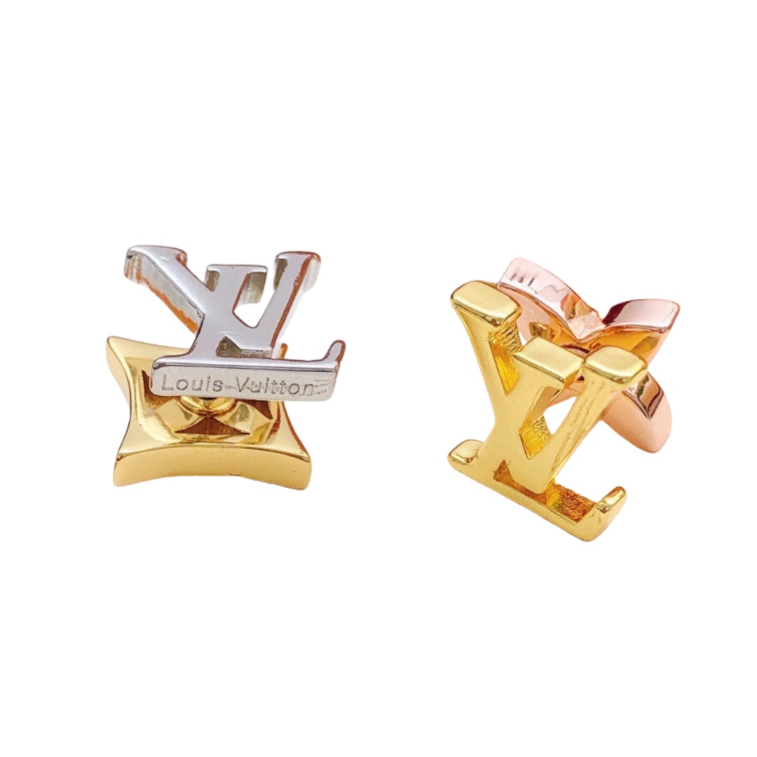 LVE108 L&V Double side flower stud earring - ccjewelryacc