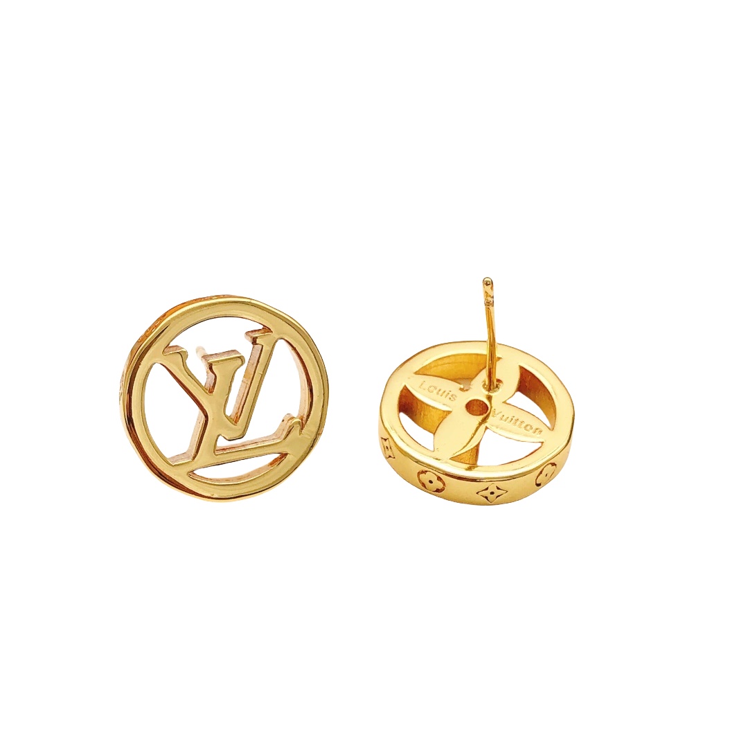 LVE111 L&V Round metal stud earring - ccjewelryacc