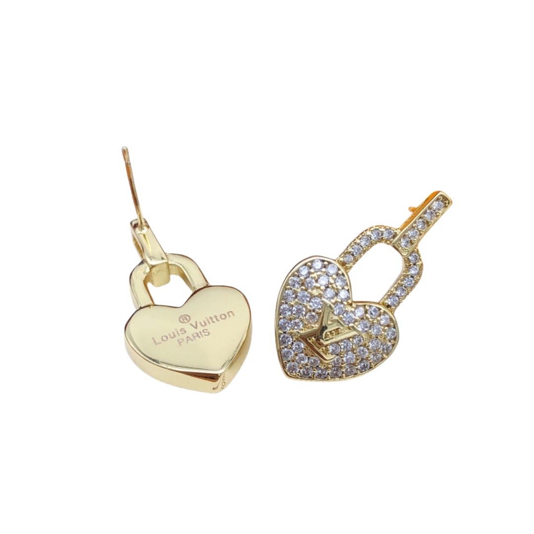 LVE104 L&V full crystal heart earring - ccjewelryacc