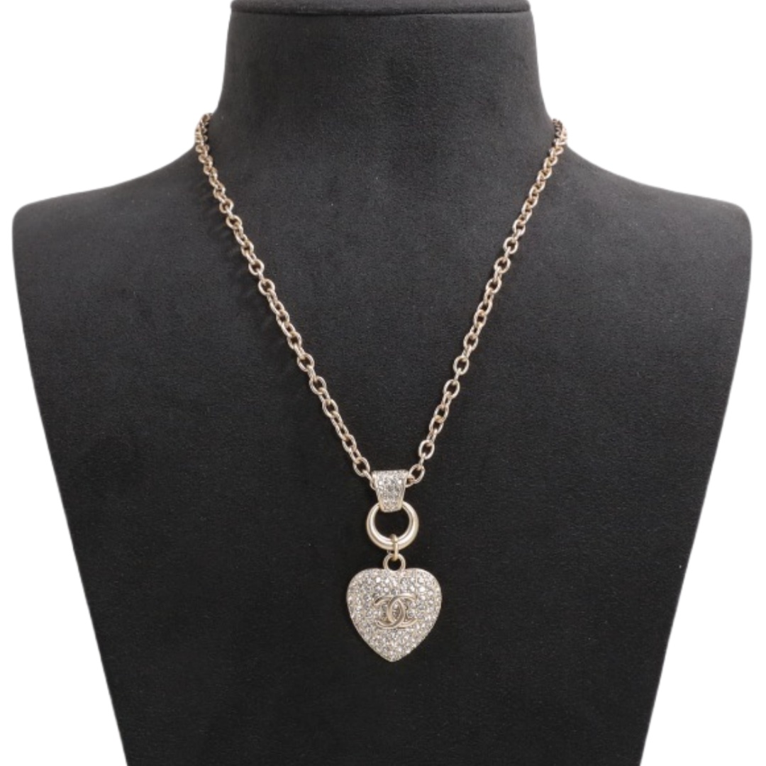 CCN406 Full Diamond Heart pendant necklace - ccjewelryacc
